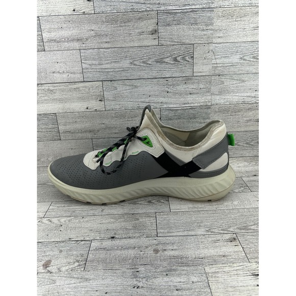 ECCO BIOM H4 Golf Shoes Men Gray White Green EU Sz 46 US 12.5 Waterproof Leather - Picture 5 of 12